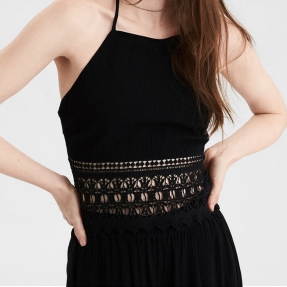 American Eagle crochet halter two piece set